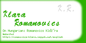 klara romanovics business card